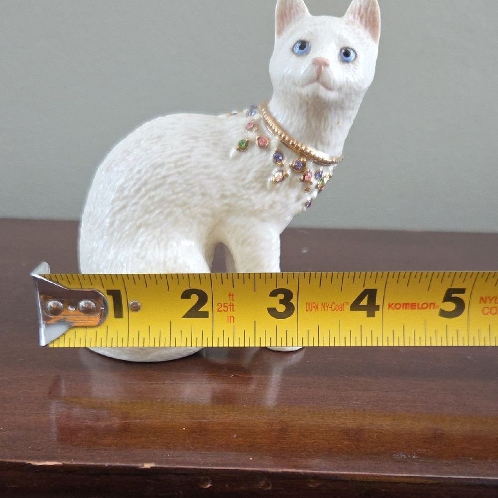 Lenox Vintage White Ceramic Bejeweled Cat - Picture 7 of 8